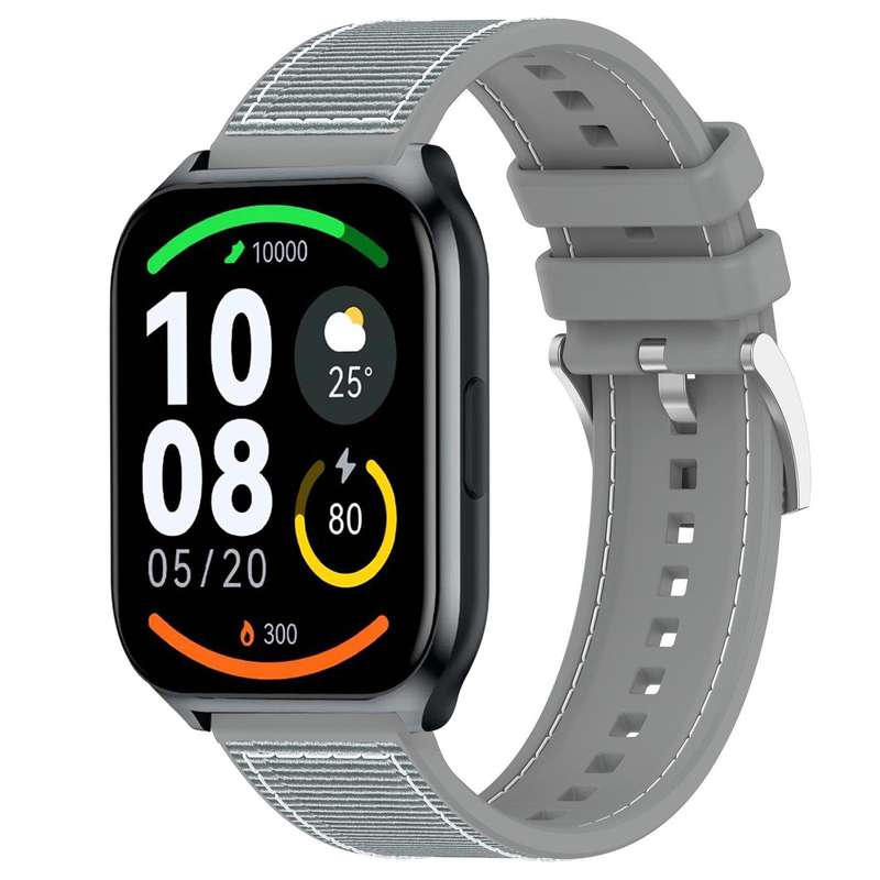 22mm For Xiaomi Haylou?Watch S001 / LS02 Pro xDfind Hybrid Nylon Braid Silicone Watch Band(Midnight