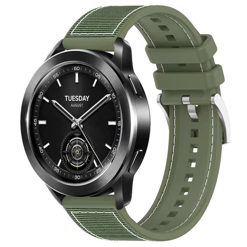 22mm For Xiaomi Watch S3 / 2 Pro / S2 / S1 xDfind Hybrid Nylon Braid Silicone Watch Band(Midnight Bl