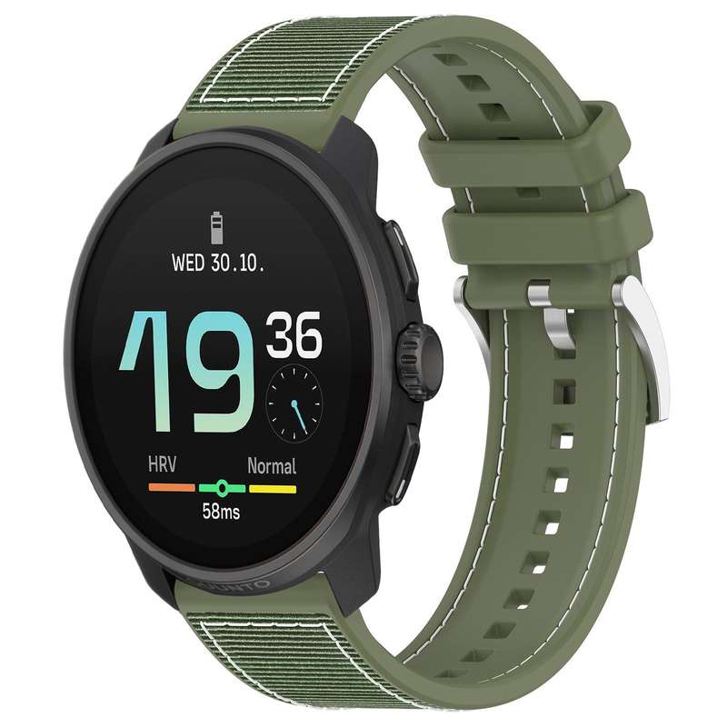 22mm For Suunto Race S / Race / 9 Peak xDfind Hybrid Nylon Braid Silicone Watch Band(Grey)