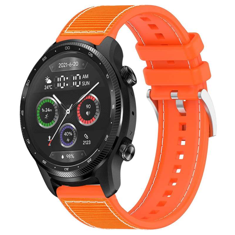 22mm For Ticwatch Pro X / Pro 3 / Pro xDfind Hybrid Nylon Braid Silicone Watch Band(Midnight Blue)