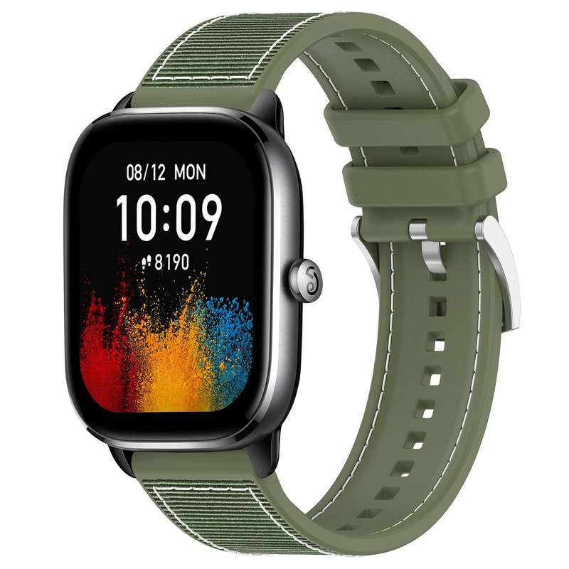 20mm For Amazfit GTS4 Mini / GTS 3 / GTS 2 xDfind Hybrid Nylon Braid Silicone Watch Band(Midnight Bl