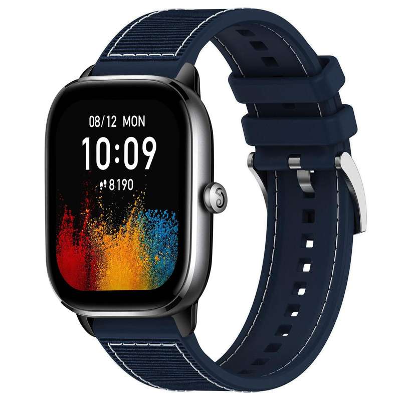 20mm For Amazfit GTS4 Mini / GTS 3 / GTS 2 xDfind Hybrid Nylon Braid Silicone Watch Band(Midnight Bl