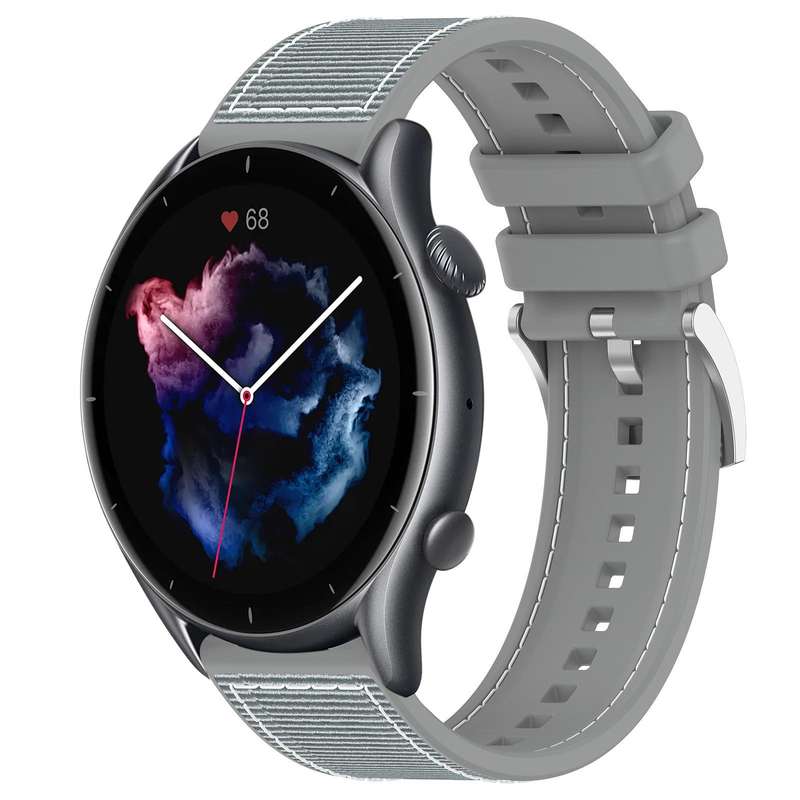22mm For Amazfit GTR 4 / GTR 3 / GTR 3 Pro xDfind Hybrid Nylon Braid Silicone Watch Band(Midnight Bl