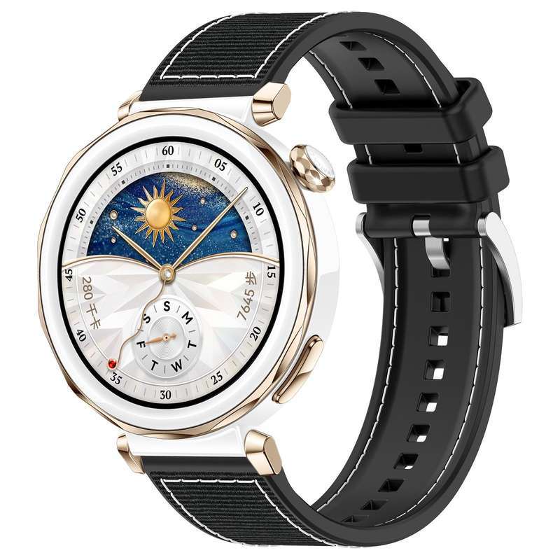 22mm For Huawei Watch GT5/GT5 Pro/4/4 Pro xDfind Hybrid Nylon Braid Silicone Watch Band(Grey)