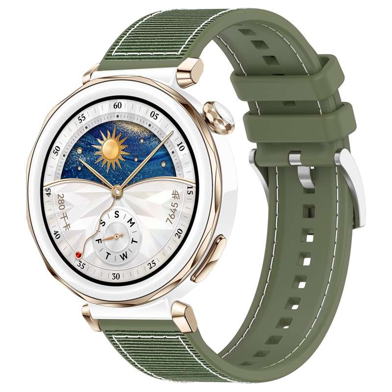 22mm For Huawei Watch GT5/GT5 Pro/4/4 Pro xDfind Hybrid Nylon Braid Silicone Watch Band(Grey)