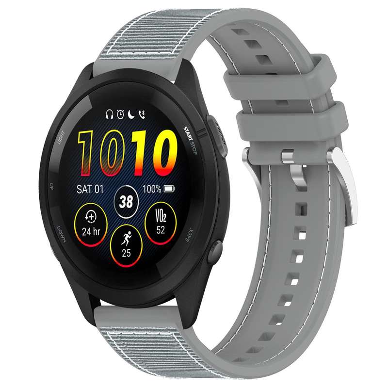 22mm For Garmin Forerunner 570 47mm/935/945 xDfind Hybrid Nylon Braid Silicone Watch Band(Midnight B