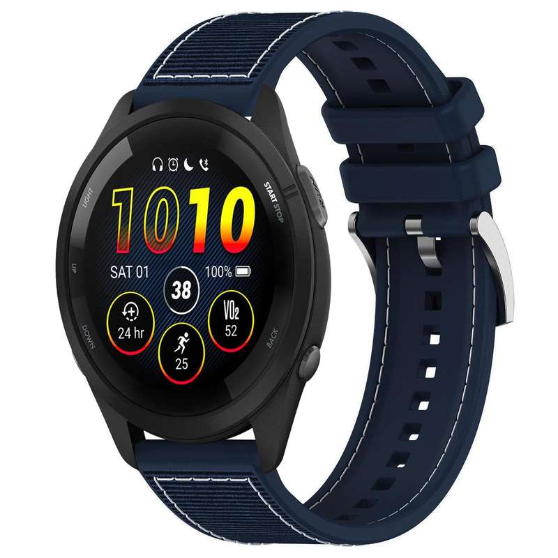 22mm For Garmin Forerunner 570 47mm/935/945 xDfind Hybrid Nylon Braid Silicone Watch Band(Midnight B