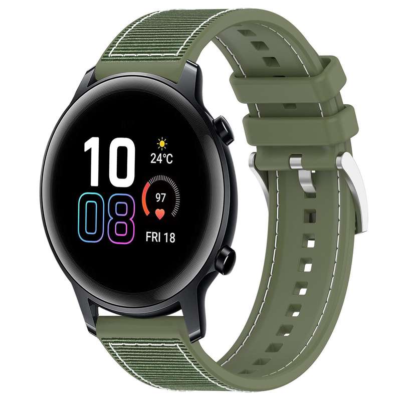 20mm For Honor Watch SE / MagicWatch 2 42mm xDfind Hybrid Nylon Braid Silicone Watch Band(Midnight B