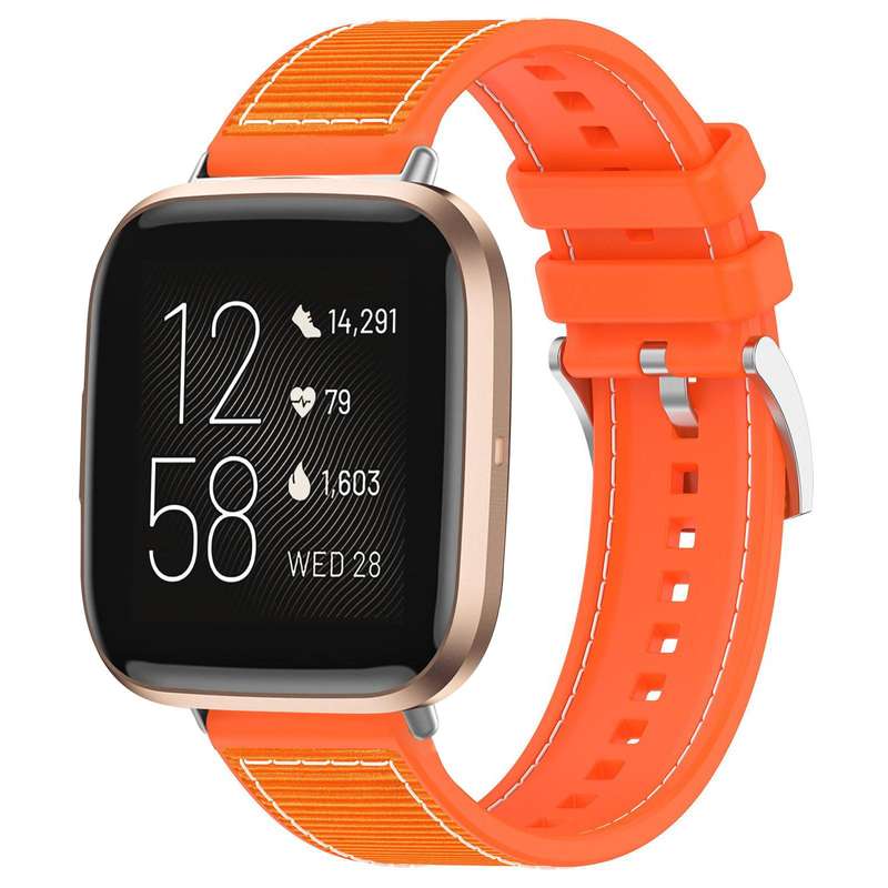 For Fitbit Versa 2/Versa/Versa Lite 20mm xDfind Hybrid Nylon Braid Silicone Watch Band(Midnight Blue