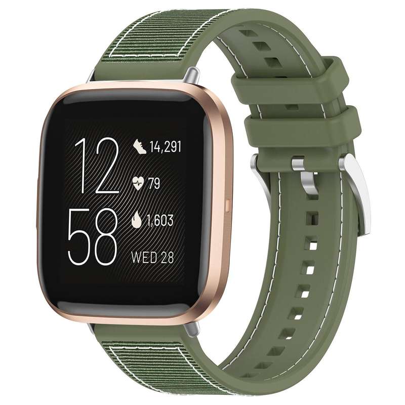 For Fitbit Versa 2/Versa/Versa Lite 20mm xDfind Hybrid Nylon Braid Silicone Watch Band(Midnight Blue