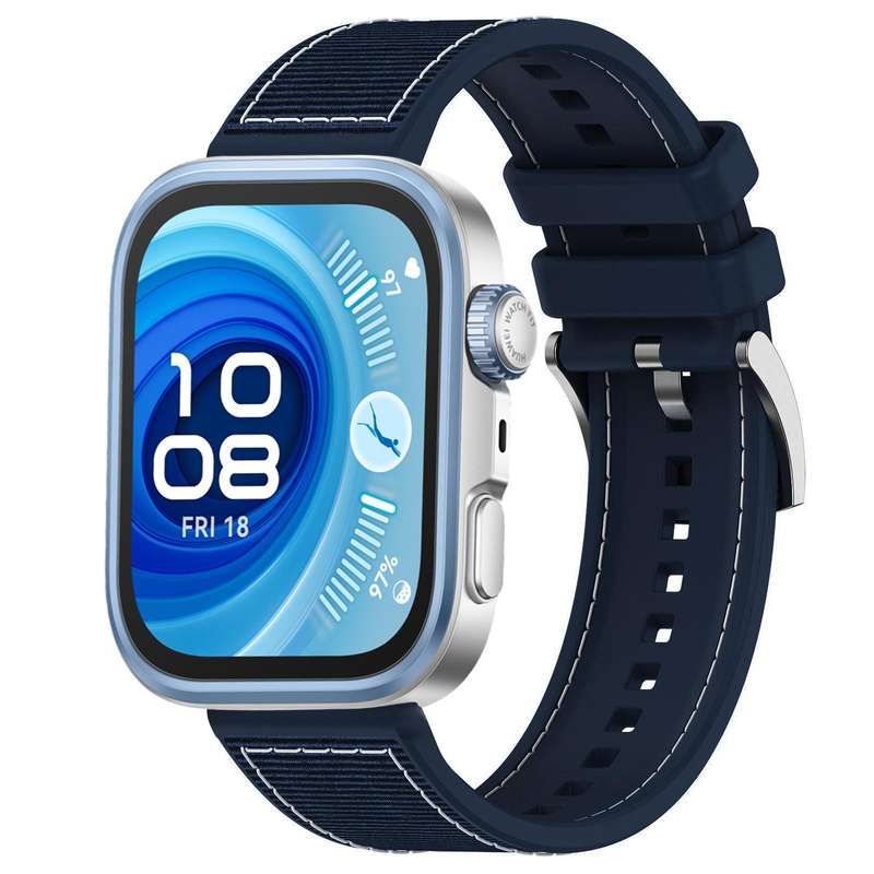 For Huawei Watch Fit4 / Fit3 / Fit4 Pro 20mm xDfind Hybrid Nylon Braid Silicone Watch Band(Midnight