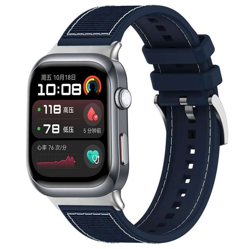 For Huawei Watch D2 22mm xDfind Hybrid Nylon Braid Silicone Watch Band(Midnight Blue)