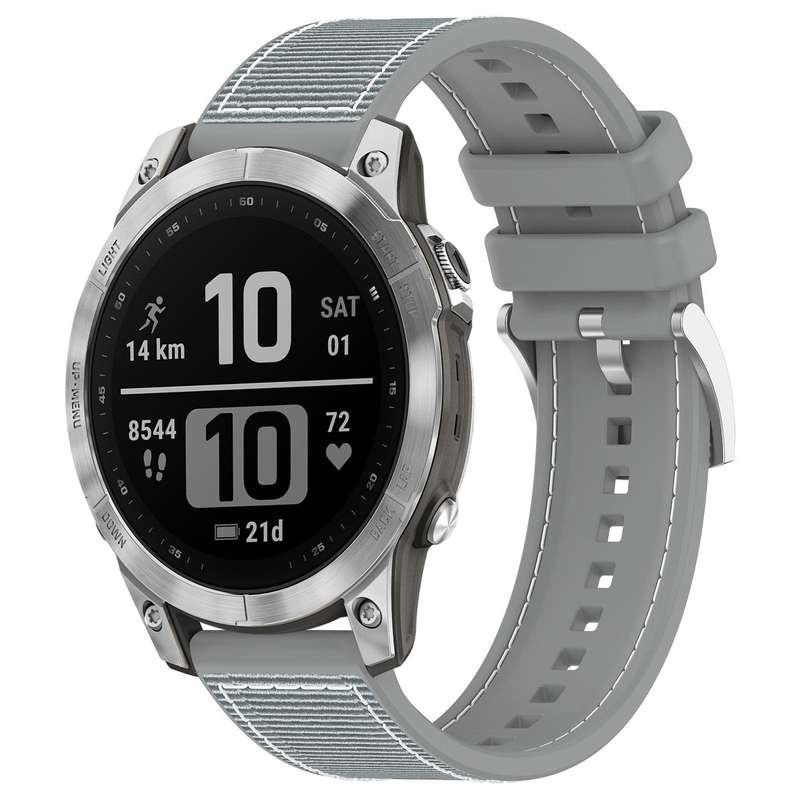 For Garmin Fenix 8/7/6/5 22mm xDfind Hybrid Nylon Braid Silicone Watch Band(Midnight Blue)