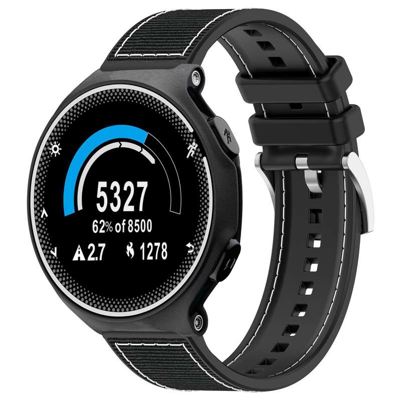 For Garmin Forerunner 220/235/735/735XT 20mm xDfind Hybrid Nylon Braid Silicone Watch Band(Midnight