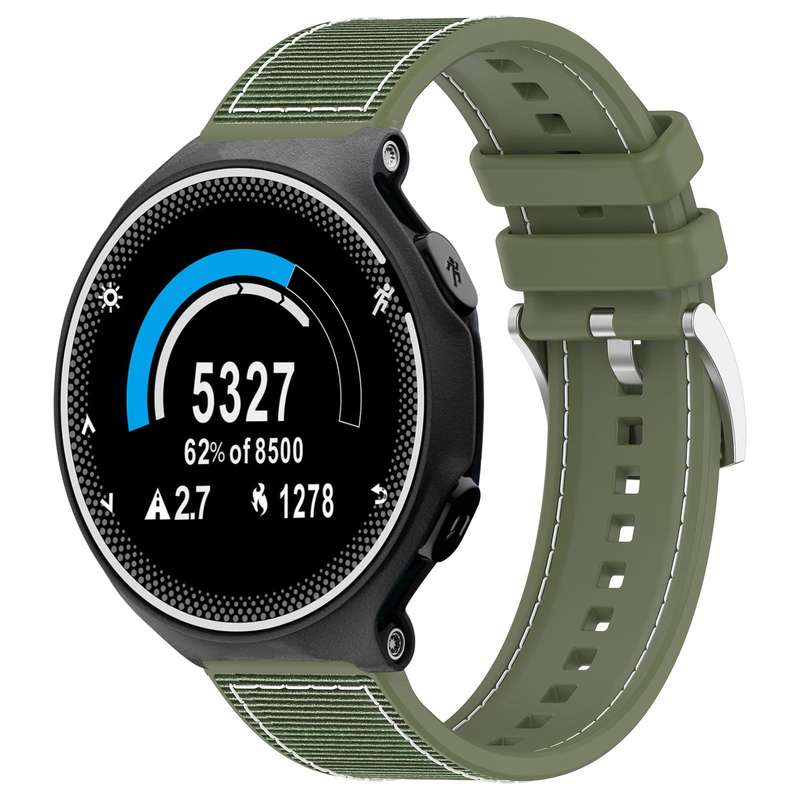 For Garmin Forerunner 220/235/735/735XT 20mm xDfind Hybrid Nylon Braid Silicone Watch Band(Midnight