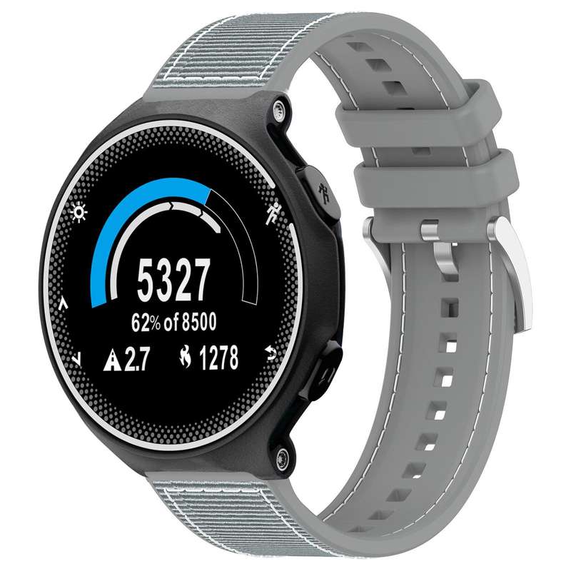 For Garmin Forerunner 220/235/735/735XT 20mm xDfind Hybrid Nylon Braid Silicone Watch Band(Midnight