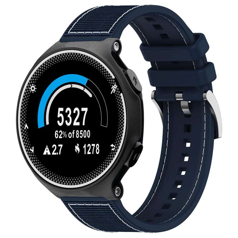 For Garmin Forerunner 220/235/735/735XT 20mm xDfind Hybrid Nylon Braid Silicone Watch Band(Midnight