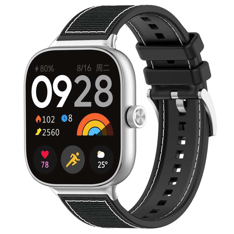 For Xiaomi Smart Band 9 Pro/Redmi Watch5 20mm xDfind Hybrid Nylon Braid Silicone Watch Band(Midnight
