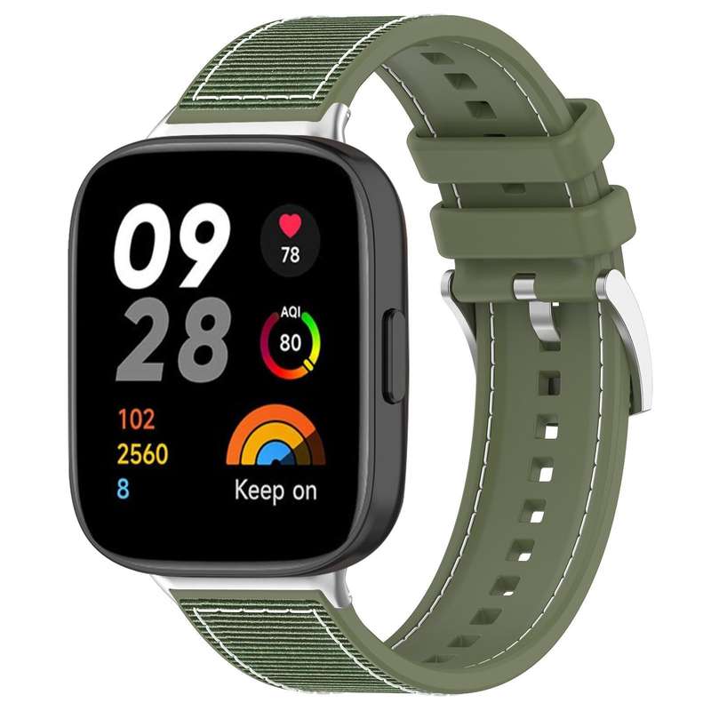 For Redmi Watch 3 20mm xDfind Hybrid Nylon Braid Silicone Watch Band(Midnight Blue)