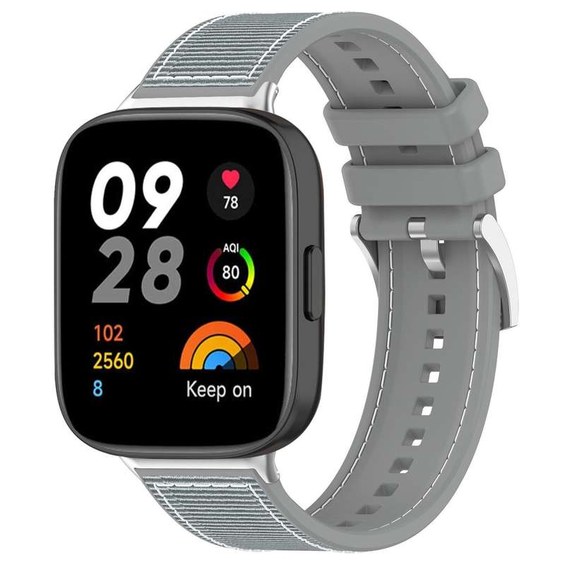 For Redmi Watch 3 20mm xDfind Hybrid Nylon Braid Silicone Watch Band(Midnight Blue)