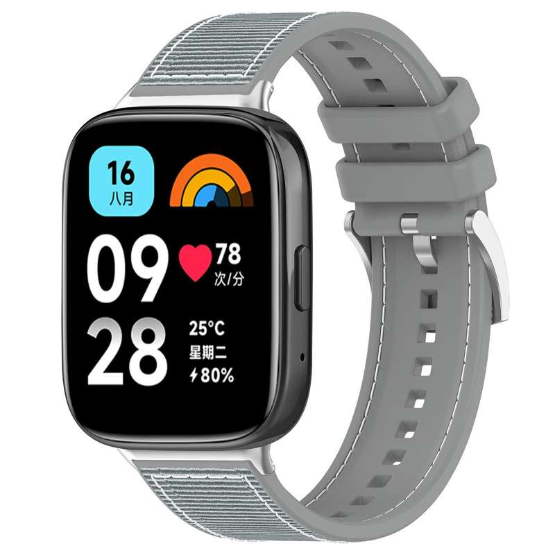 For Redmi Watch 3 Active/Watch 3 Lite 20mm xDfind Hybrid Nylon Braid Silicone Watch Band(Midnight Bl