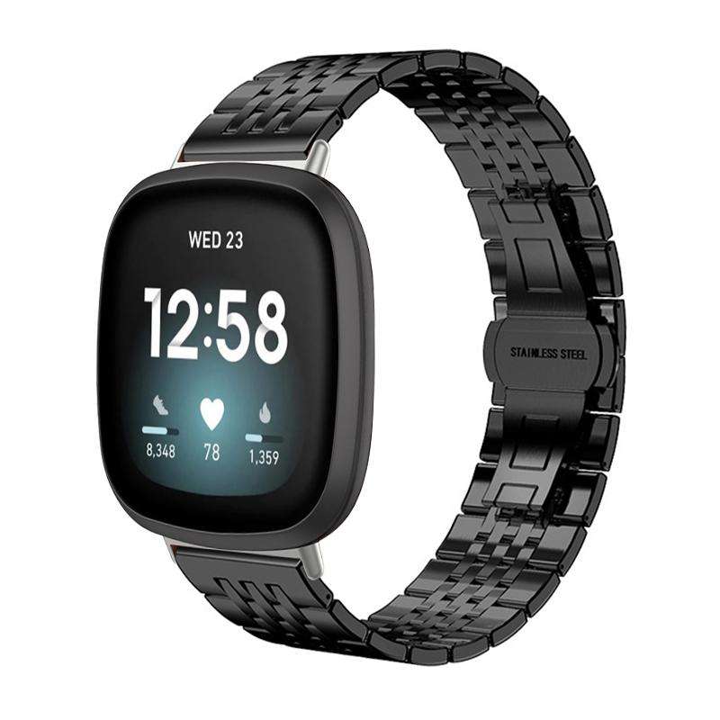 For Fitbit Versa 4 / 3 / Sense2 / 1 20mm xDfind Seven-bead Solid Stainless Steel Watch Band(Silver)