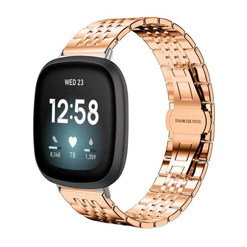 For Fitbit Versa 4 / 3 / Sense2 / 1 20mm xDfind Seven-bead Solid Stainless Steel Watch Band(Silver)