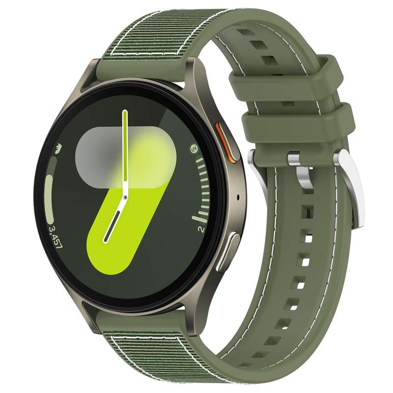 For Samsung Galaxy Watch 7 / 6 / 5 / FE 20mm xDfind Hybrid Nylon Braid Silicone Watch Band(Midnight