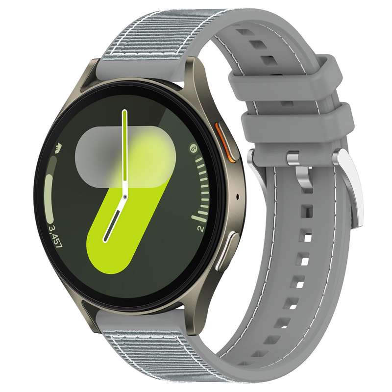 For Samsung Galaxy Watch 7 / 6 / 5 / FE 20mm xDfind Hybrid Nylon Braid Silicone Watch Band(Midnight
