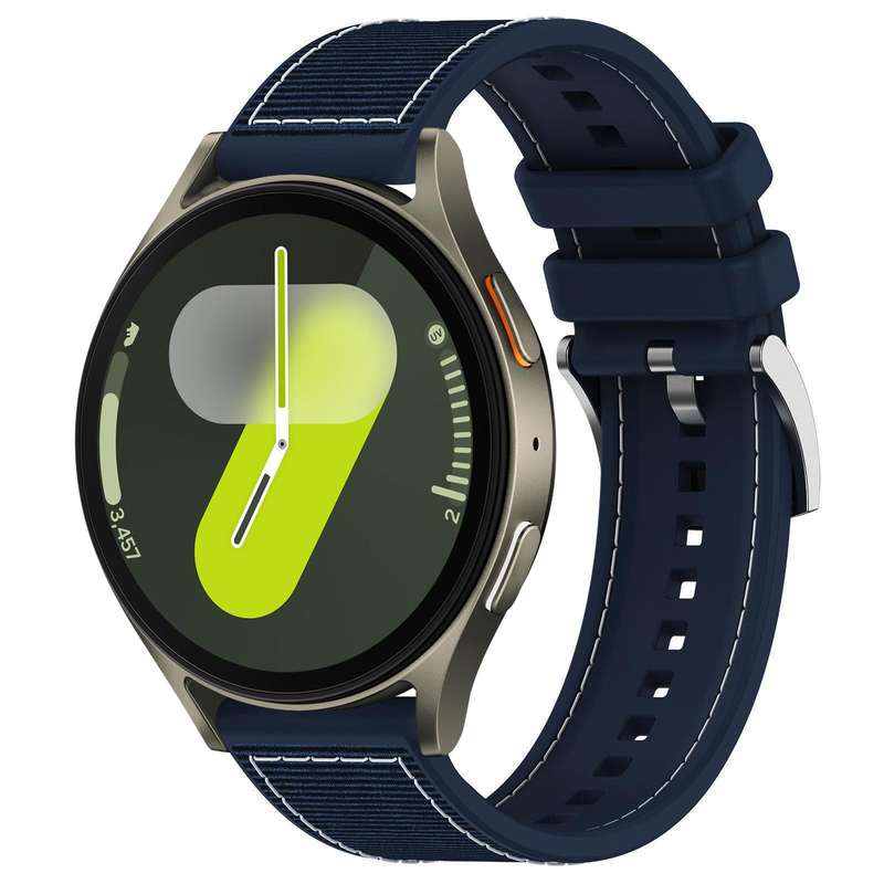 For Samsung Galaxy Watch 7 / 6 / 5 / FE 20mm xDfind Hybrid Nylon Braid Silicone Watch Band(Midnight