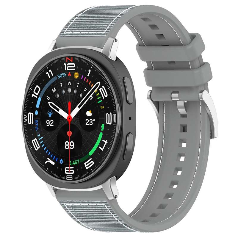 For Samsung Galaxy Watch Ultra 47mm 22mm xDfind Hybrid Nylon Braid Silicone Watch Band(Green)