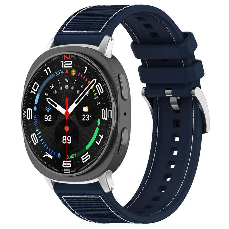 For Samsung Galaxy Watch Ultra 47mm 22mm xDfind Hybrid Nylon Braid Silicone Watch Band(Green)