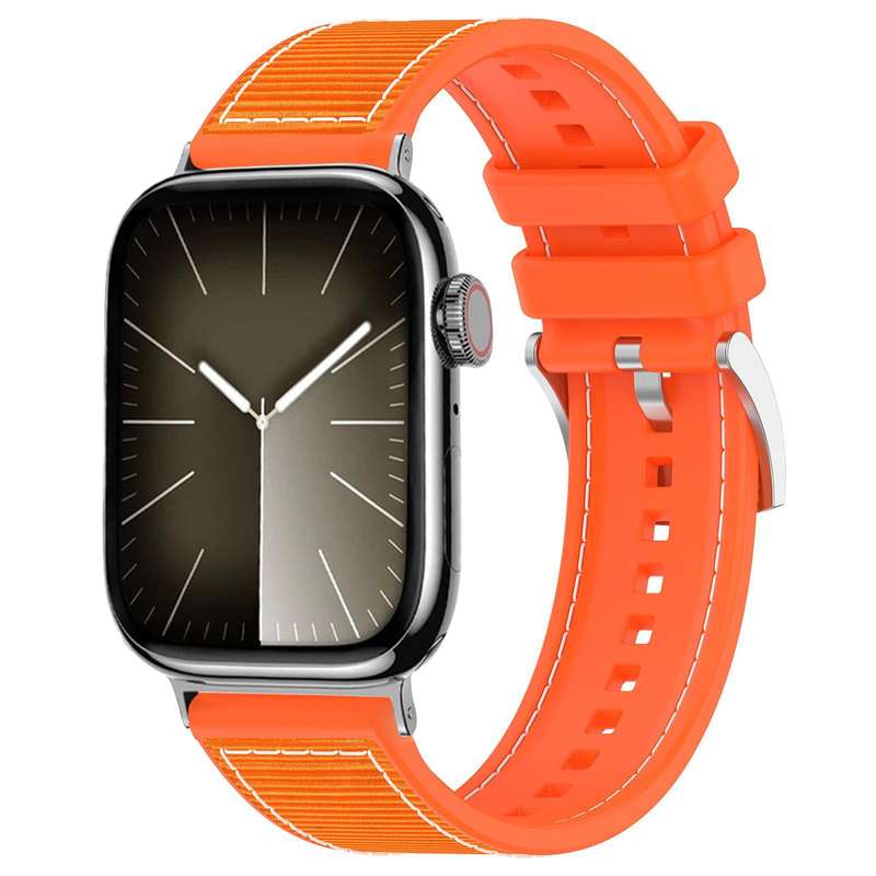 For Apple Watch 38 / 40 / 41 / S10 42mm 20mm xDfind Hybrid Nylon Braid Silicone Watch Band(Midnight