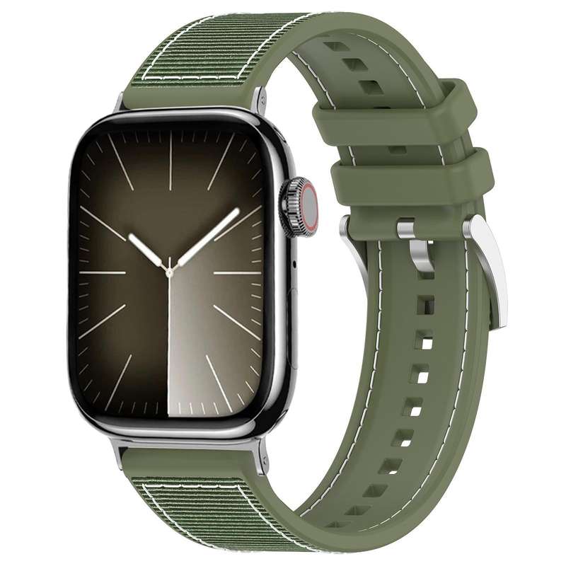 For Apple Watch 38 / 40 / 41 / S10 42mm 20mm xDfind Hybrid Nylon Braid Silicone Watch Band(Midnight