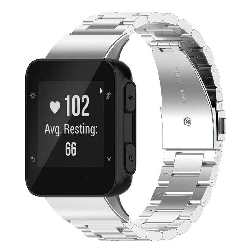 For Garmin Forerunner 35 / 30 Tri-beads Flat Buckle Titanium Alloy Watch Band(Silver)