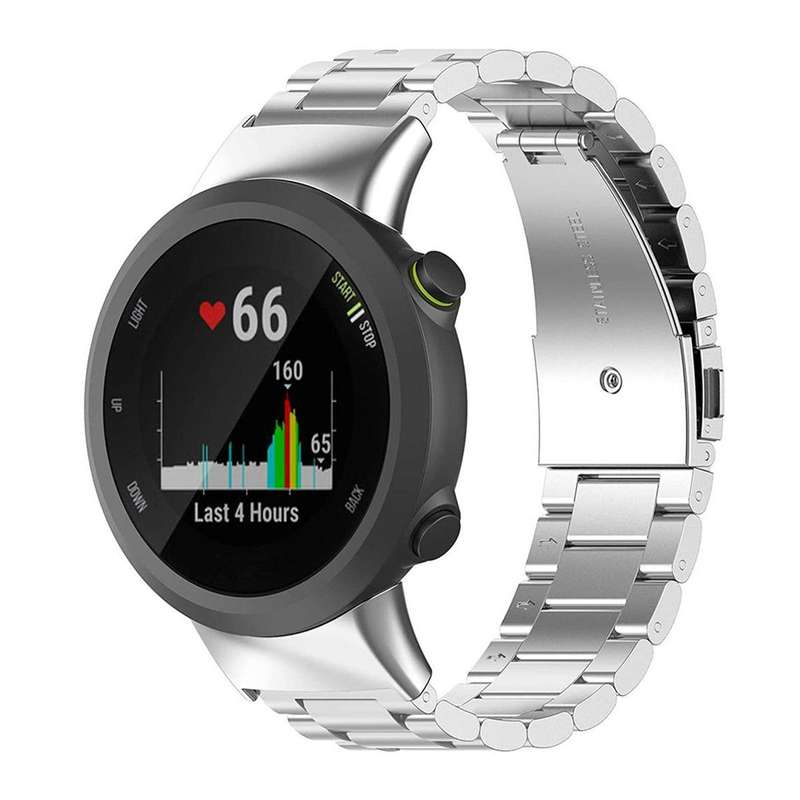 For Garmin forerunner 45 / 45S / Swim 2 Tri-beads Flat Buckle Titanium Alloy Watch Band(Silver)