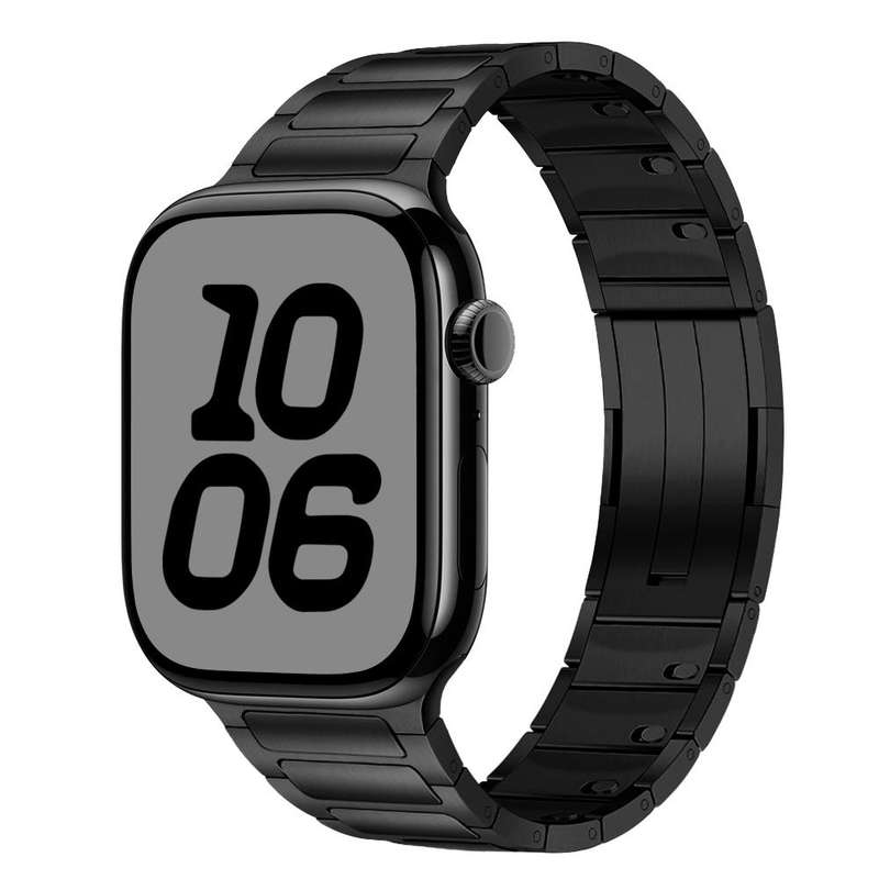 For Apple Watch 46mm / 49mm / 45mm / 44mm Tri-beads Side-detachable Buckle Stainless Steel Watch Ban