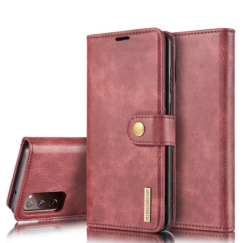 For Samsung Galaxy S20 FE DG.MING Crazy Horse Texture Flip Detachable Magnetic Leather Case with Hol
