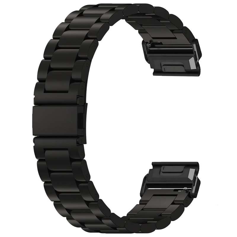 For Garmin 26mm Tri-beads Flat Buckle Titanium Alloy Watch Band, Tactix Connector(Silver)