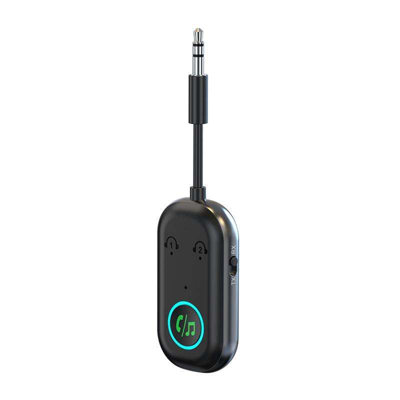 BR08T 2 in 1 Car Bluetooth AUX Receiver Transmitter Bluetooth Audio Adapter(Black)