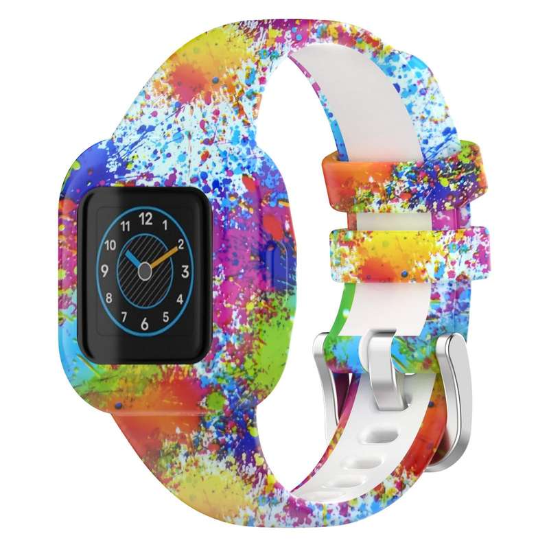 For GarminFit JR3 / Garmin Vivofit JR 3 xDfind Steel Buckle Printed Silicone Watch Band(Camouflage G