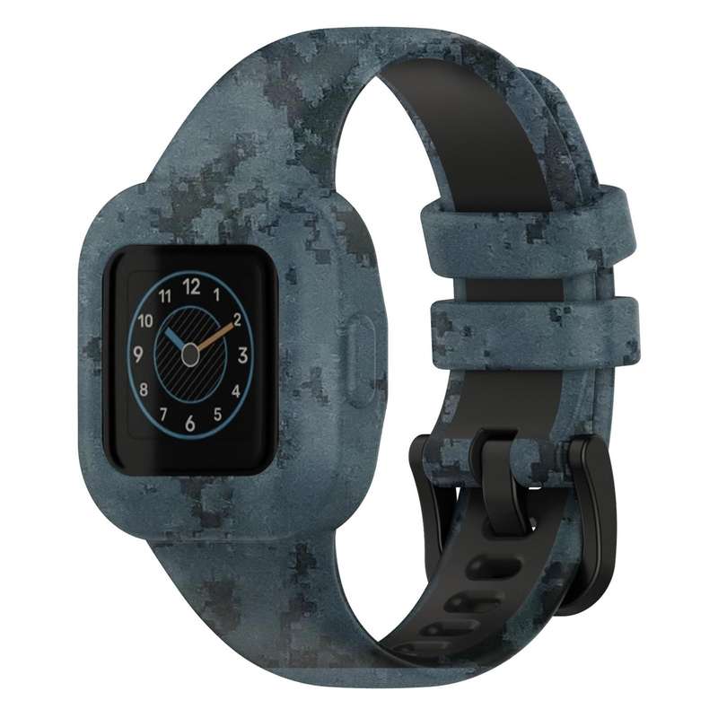 For GarminFit JR3 / Garmin Vivofit JR 3 xDfind Steel Buckle Printed Silicone Watch Band(Camouflage G