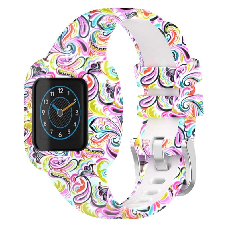 For GarminFit JR3 / Garmin Vivofit JR 3 xDfind Steel Buckle Printed Silicone Watch Band(Camouflage G