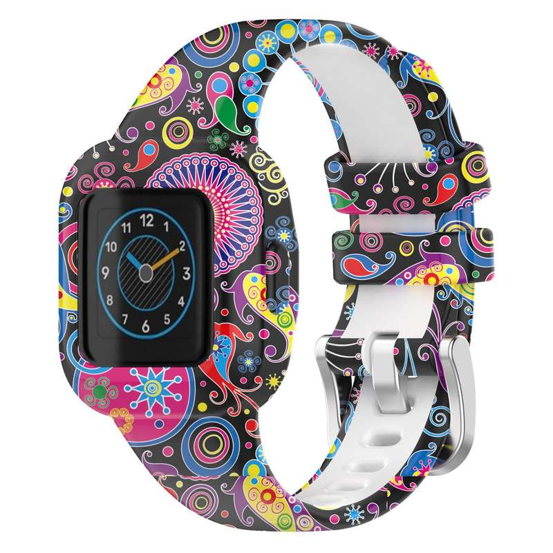 For GarminFit JR3 / Garmin Vivofit JR 3 xDfind Steel Buckle Printed Silicone Watch Band(Camouflage G