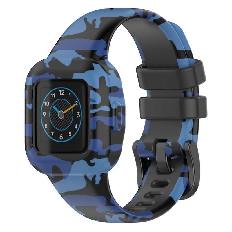 For GarminFit JR3 / Garmin Vivofit JR 3 xDfind Steel Buckle Printed Silicone Watch Band(Camouflage G