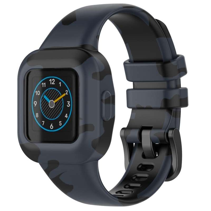 For GarminFit JR3 / Garmin Vivofit JR 3 xDfind Steel Buckle Printed Silicone Watch Band(Camouflage G