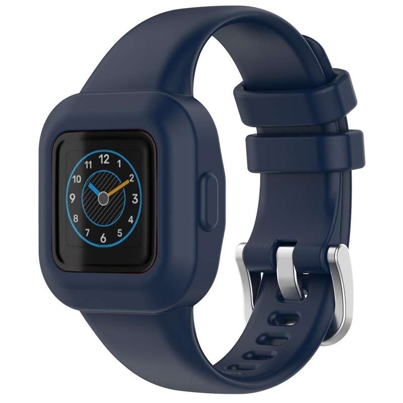 For GarminFit JR3 / Garmin Vivofit JR 3 xDfind Silver Steel Buckle Solid Color Silicone Watch Band(D