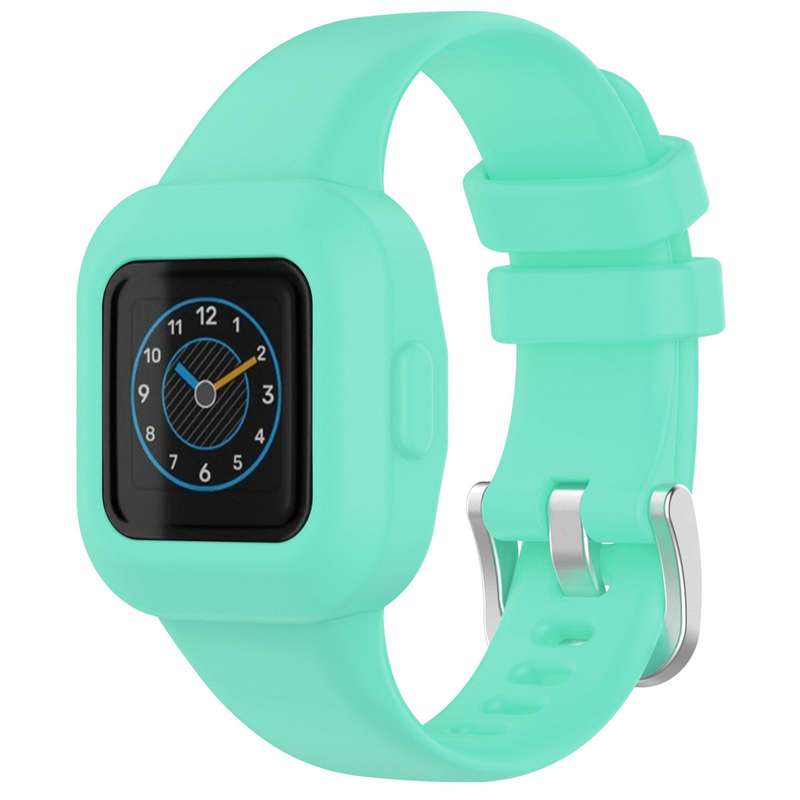 For GarminFit JR3 / Garmin Vivofit JR 3 xDfind Silver Steel Buckle Solid Color Silicone Watch Band(D