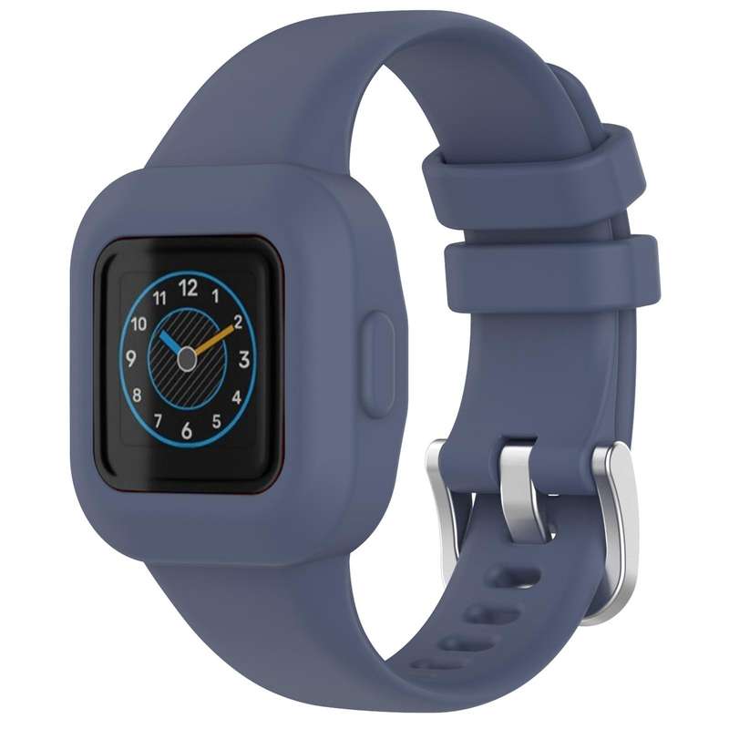 For GarminFit JR3 / Garmin Vivofit JR 3 xDfind Silver Steel Buckle Solid Color Silicone Watch Band(D