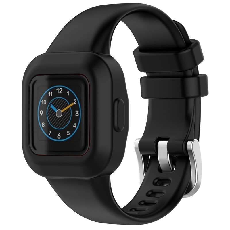 For GarminFit JR3 / Garmin Vivofit JR 3 xDfind Silver Steel Buckle Solid Color Silicone Watch Band(D